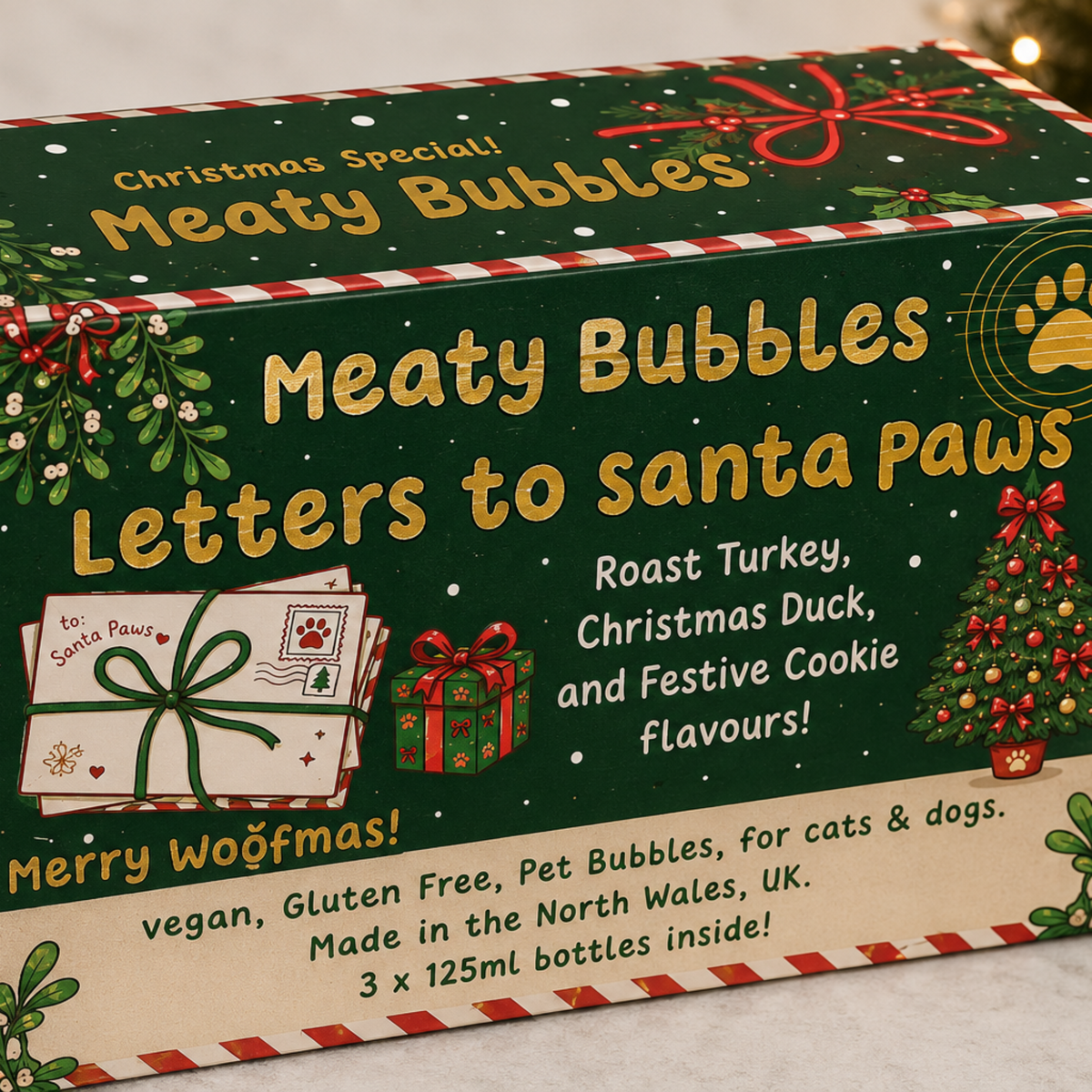 Meaty Bubbles Christmas Special Box - Letters to santa paws