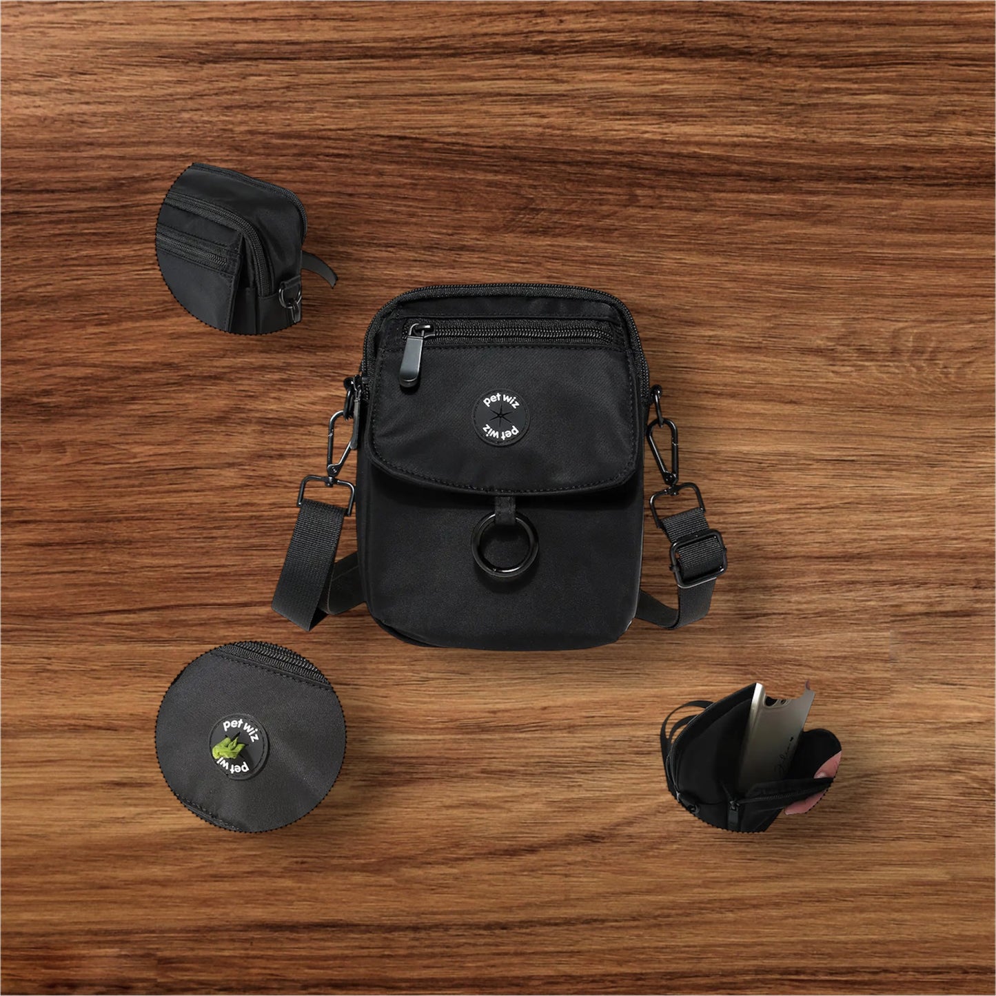 Water Resistant Dog Walking Bag - Black
