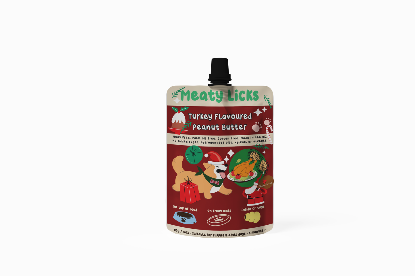 Roast Turkey Flavoured Peanut Butter Pouch for dogs