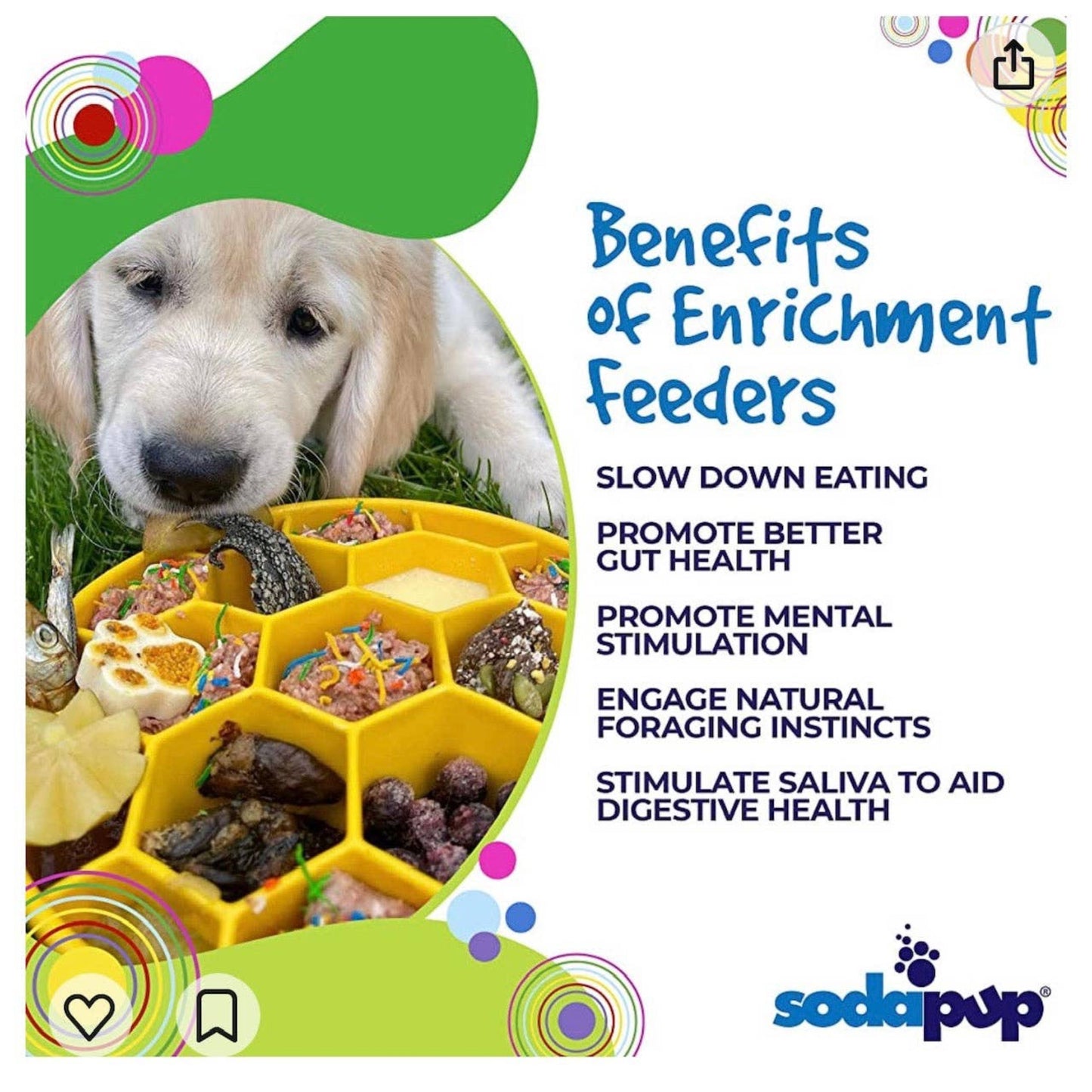 Honeycomb eBowl Deep Slow Feeder Dog Bowl - Yellow