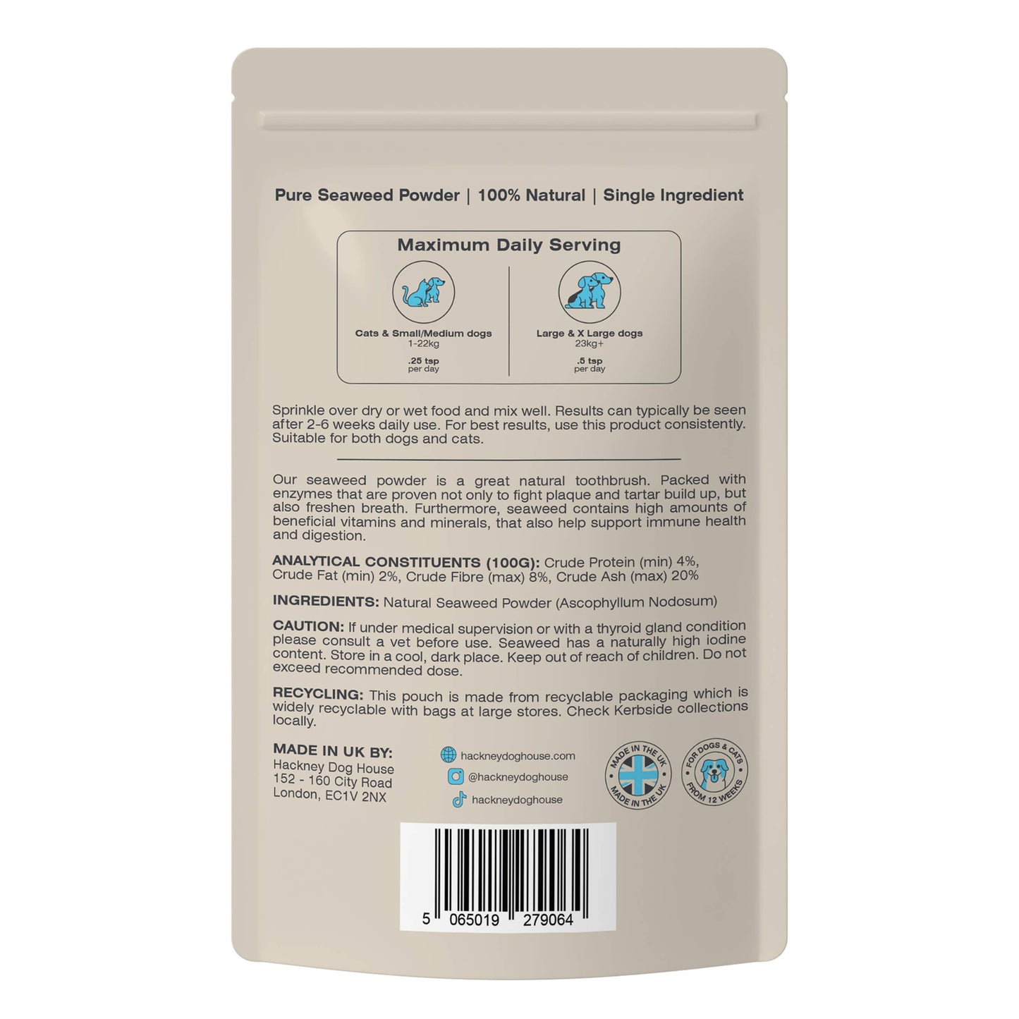 Hackney House Plaque Seaweed Powder for Dogs