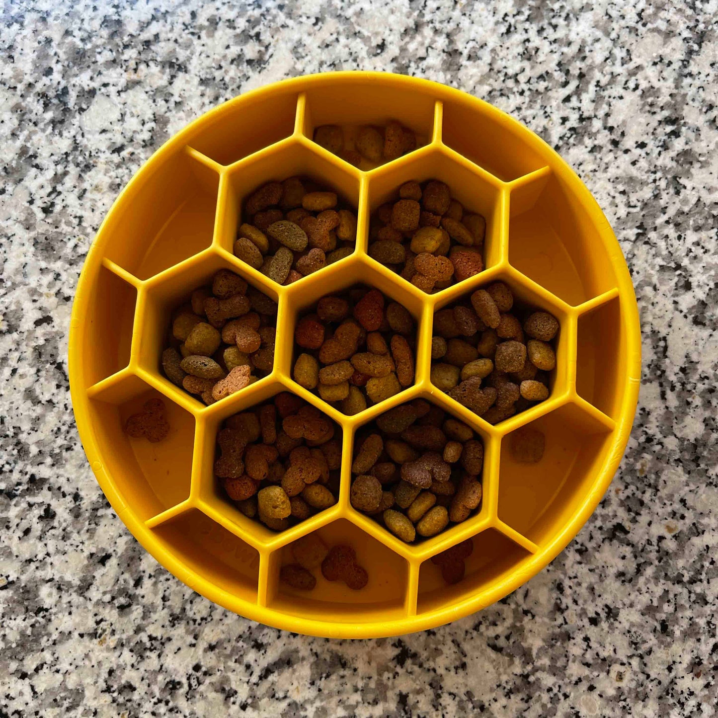 Honeycomb eBowl Deep Slow Feeder Dog Bowl - Yellow