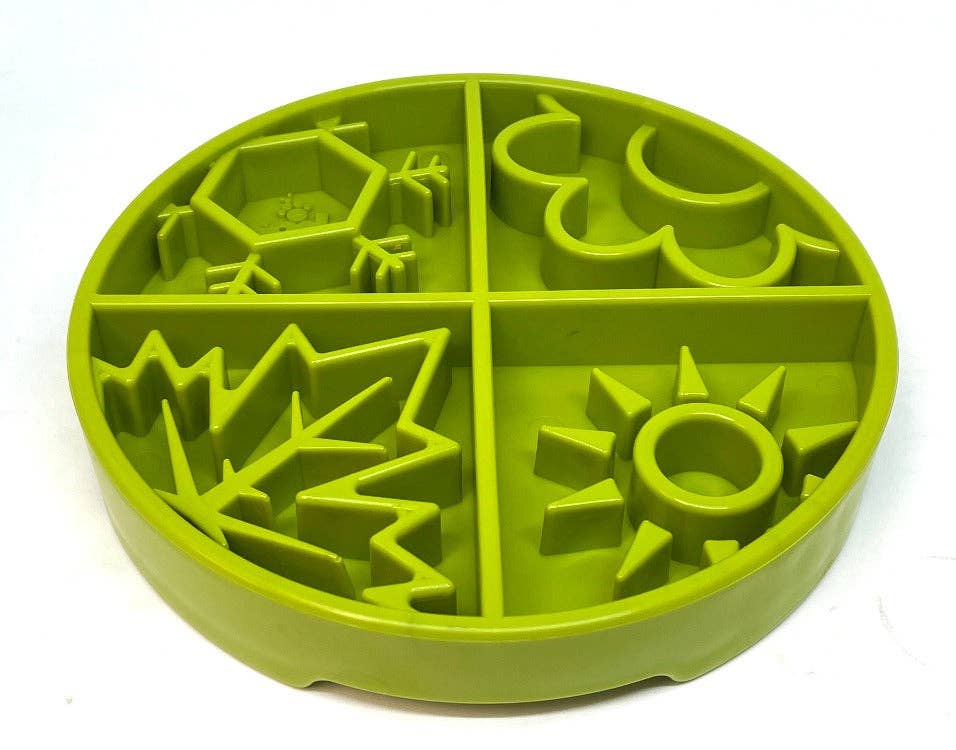 Sodapup Four Seasons Design Shallow eBowl Enrichment Slow Feeder Bowl: Green
