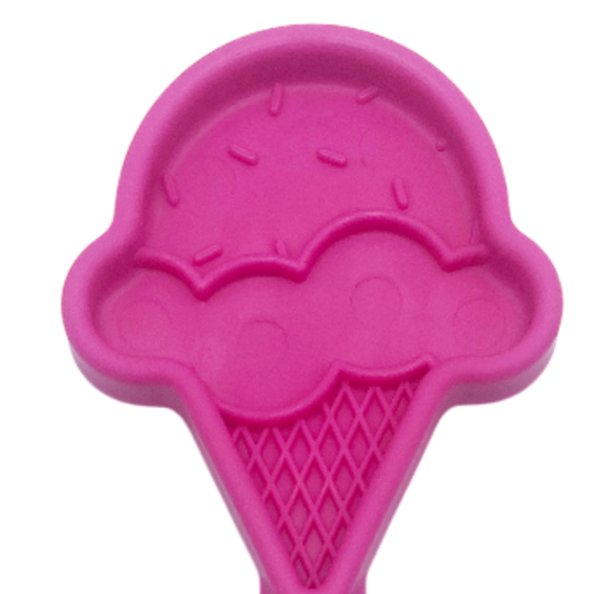 EStick Hand-Held Dog Enrichment Toy - Interactive Lick Stick - Ice Cream Cone Lick Stick - Pink