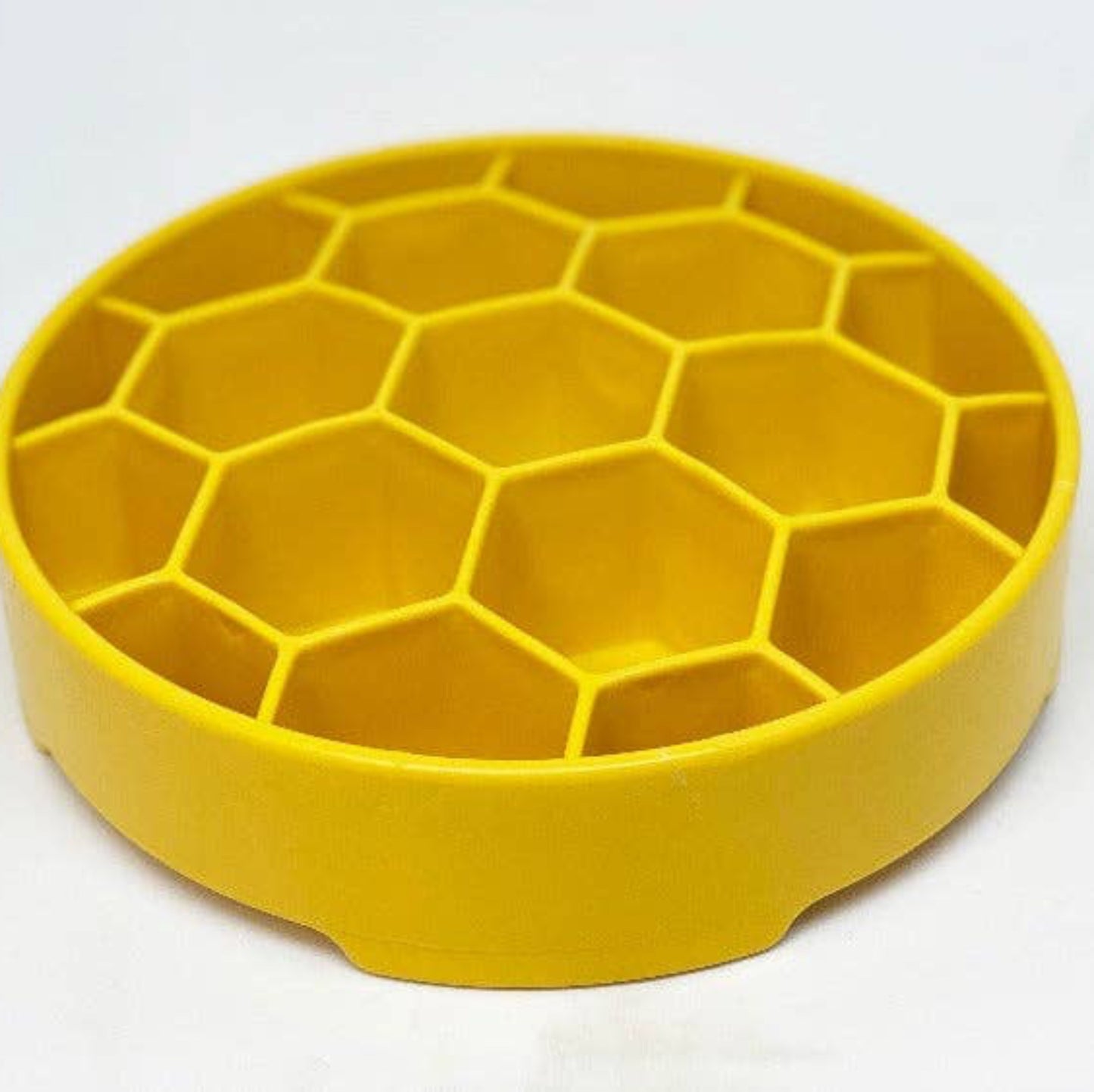 Honeycomb eBowl Deep Slow Feeder Dog Bowl - Yellow
