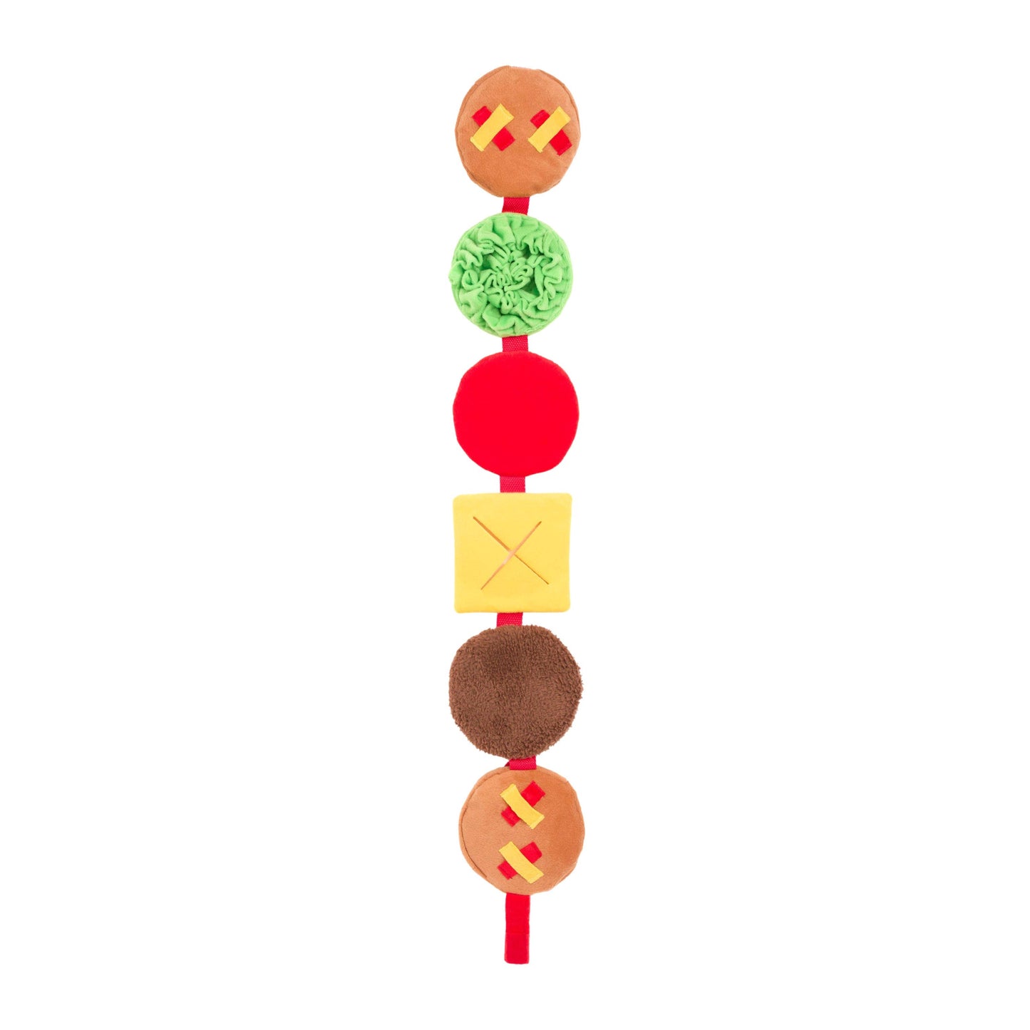 Colorful toy with round, multicolored beads on a white background
