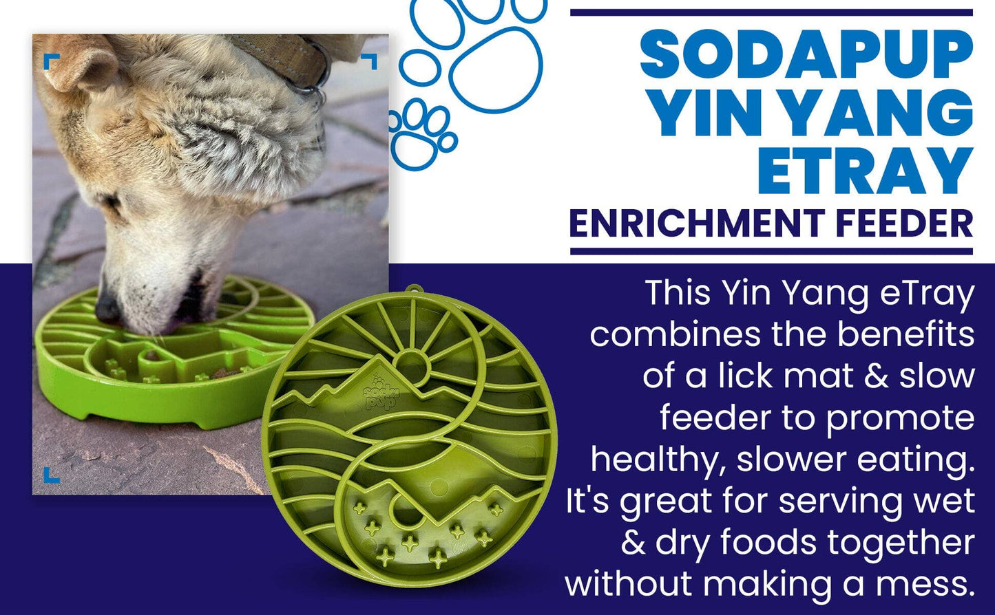 Sun and Moon eTray - Shallow Slow Feeder Dog Bowl
