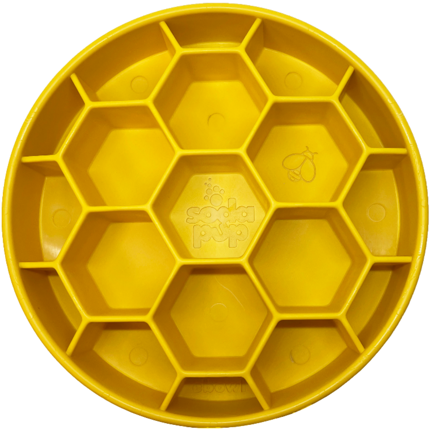 Honeycomb eBowl Deep Slow Feeder Dog Bowl - Yellow