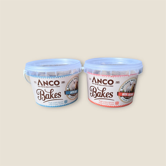 Anco Bakes- natural biscuit treats in a handy little tub