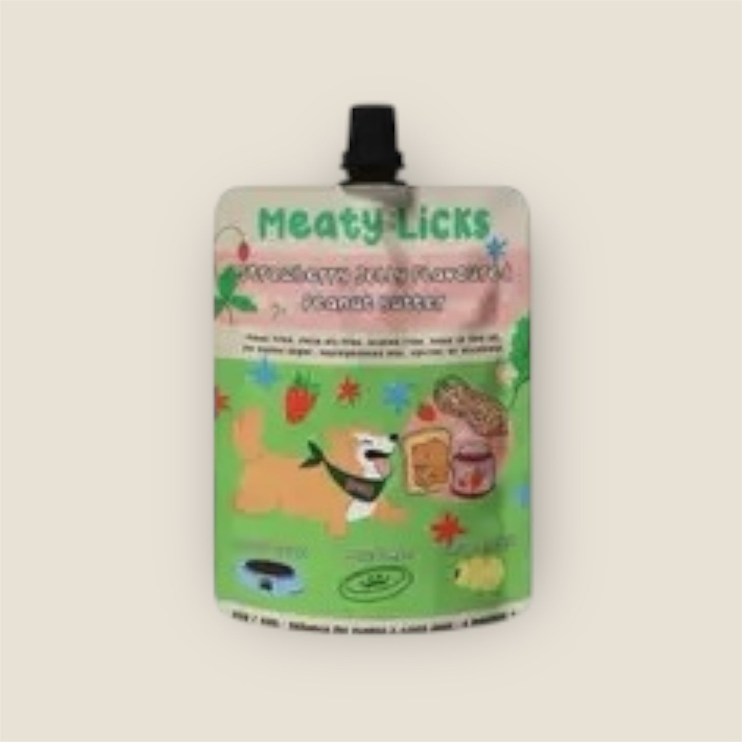 Meaty Bubbles Peanut Butter Pouch for dogs 113g 4oz 