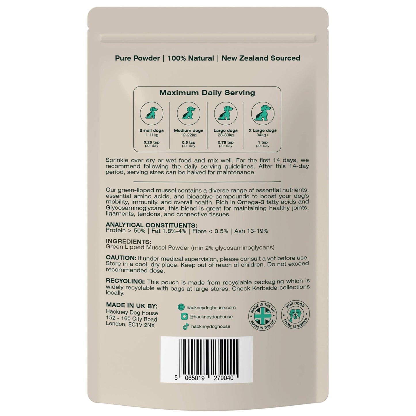 Hackney House Green Lipped Mussel Powder