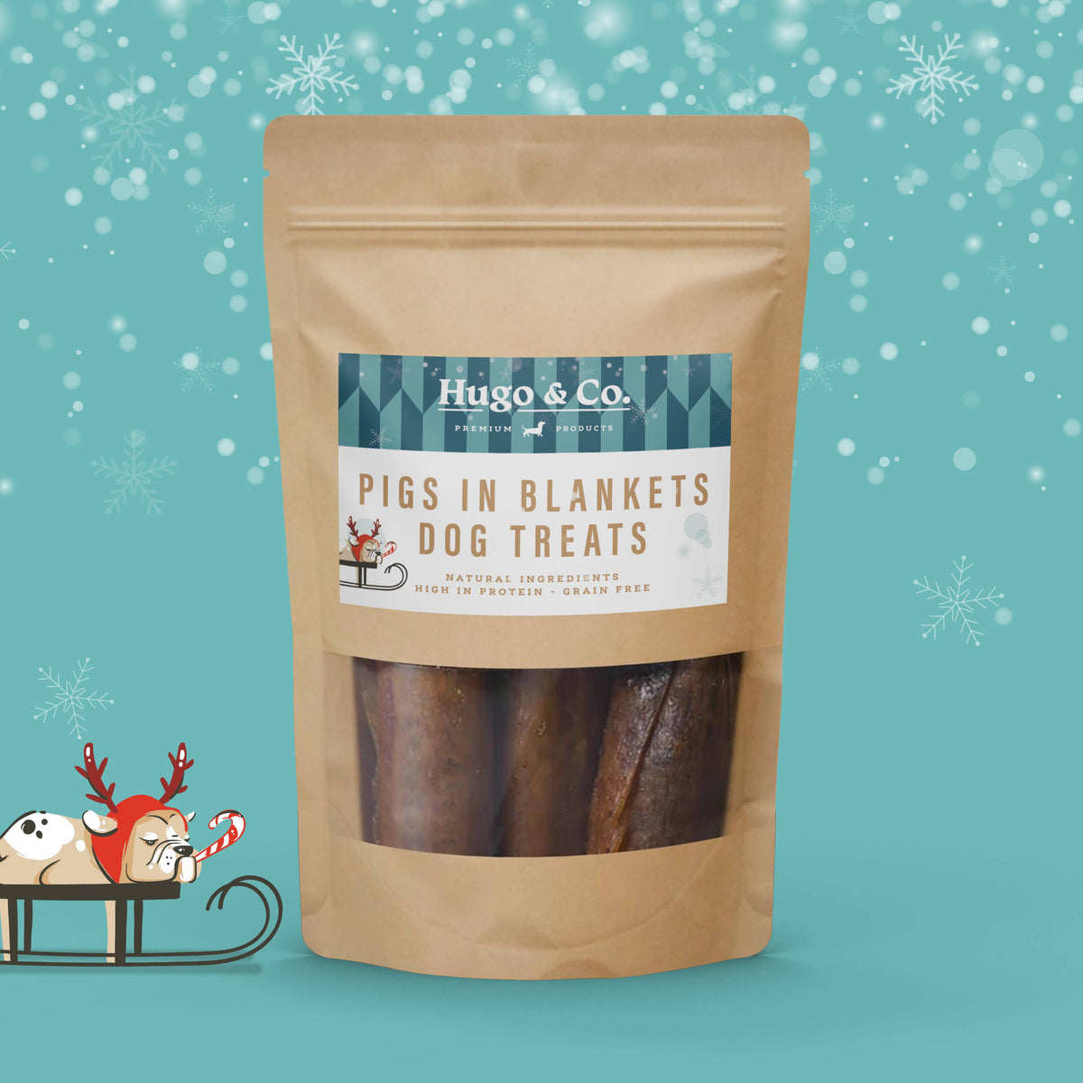 Christmas Pigs In Blankets Dog Treat Bag